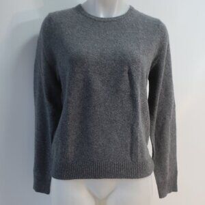 NWT Womens Christina Lehr Charcoal Grey Pure Cashmere Crew Neck Sweater 3 US/L